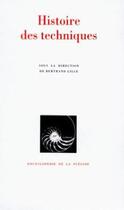 Couverture du livre « Histoire des techniques - prolegomenes a une histoire des techniques » de  aux éditions Gallimard