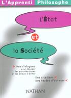 Couverture du livre « Etat et la societe » de Million/Brenifier aux éditions Nathan