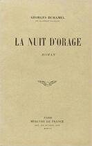 Couverture du livre « La nuit d'orage » de Georges Duhamel aux éditions Mercure De France