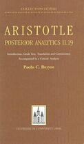 Couverture du livre « Posterior analytics II, 19. » de Aristote aux éditions Vrin