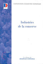 Couverture du livre « Industries de la conserve » de  aux éditions Documentation Francaise