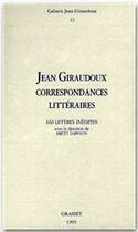 Couverture du livre « CAHIERS JEAN GIRAUDOUX Tome 23 » de Jean Giraudoux aux éditions Grasset Et Fasquelle