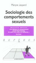 Couverture du livre « Sociologie des comportements sexuels » de Maryse Jaspard aux éditions La Decouverte