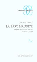 Couverture du livre « La part maudite » de Bataille aux éditions Minuit