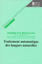 Couverture du livre « Traitement automatique des langues naturelles » de Bouillon aux éditions Duculot