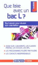 Couverture du livre « Que faire avec un bac l ? » de Pascal Fitzner aux éditions Studyrama