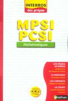 Couverture du livre « Interros des prepas mathematiques mpsi pcsi » de Bhandari/Czarnecki aux éditions Nathan