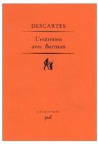 Couverture du livre « L'entretien avec Burman » de Rene Descartes aux éditions Puf