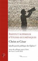 Couverture du livre « Christ et César » de  aux éditions Cerf