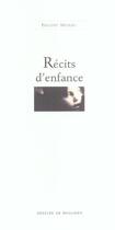 Couverture du livre « Recits d'enfance » de Philippe Meirieu aux éditions Desclee De Brouwer