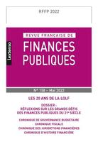 Couverture du livre « Revue francaise de finances publiques n 158-2022 » de  aux éditions Lgdj