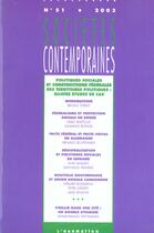 Couverture du livre « SOCIETES CONTEMPORAINES n.51 ; politiques sociales et constructions fédérales des territoires politiques » de Societes Contemporaines aux éditions Editions L'harmattan