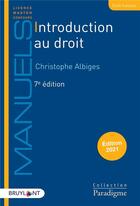 Couverture du livre « Introduction au droit (édition 2022) » de Christophe Albiges aux éditions Bruylant