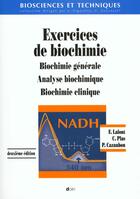 Couverture du livre « Exercices De Biochimie 2eme Edition » de Plas Ch aux éditions Doin