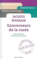 Couverture du livre « Jacques Roumain ; gouverneurs de la rosée ; étude critique » de Christiane Chaulet Achour aux éditions Honore Champion