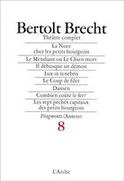 Couverture du livre « Théâtre complet Tome 8 » de Bertolt Brecht aux éditions L'arche