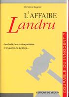 Couverture du livre « L'affaire landru » de Christine Sagnier aux éditions De Vecchi