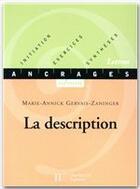 Couverture du livre « La description » de Marie-Annick Gervais-Zaninger aux éditions Hachette Education