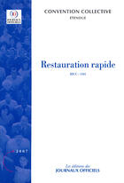 Couverture du livre « Restauration rapide ; brochure 3245, idcc 1501 (8e édition) » de Djo-Direction Des Jo aux éditions Direction Des Journaux Officiels