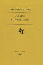 Couverture du livre « Les actions et évènements » de Donald Davidson aux éditions Puf