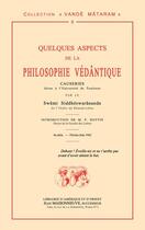 Couverture du livre « Quelques aspects de la philosophie védantique ; causeries » de Swami Siddheswarananda aux éditions Jean Maisonneuve