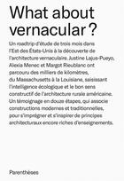 Couverture du livre « What about vernacular ? » de Justine Lajus-Pueyo et Alexia Menec et Margot Rieublanc aux éditions Parentheses
