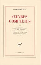 Couverture du livre « Oeuvres complètes t.7 » de Georges Bataille aux éditions Gallimard