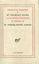 Couverture du livre « Discours de reception a l'academie francaise et reponse de m. pierre-henri simon » de Simon/Izard aux éditions Gallimard (patrimoine Numerise)