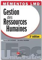 Couverture du livre « Gestion des ressources humaines (3e édition) » de Faycel Benchemam et Geraldine Galindo aux éditions Gualino Editeur