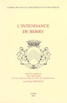 Couverture du livre « Intendance de berry » de Michaud C aux éditions Cths Edition