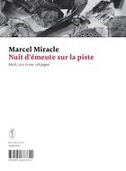 Couverture du livre « Nuit d'émeute sur la piste » de Marcel Miracle aux éditions Art Et Fiction
