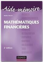 Couverture du livre « Mathématiques financières (2e édition) » de Walder Masieri aux éditions Dunod