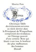 Couverture du livre « Rosa » de Maurice Pons aux éditions Denoel