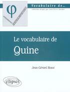 Couverture du livre « Vocabulaire de quine (le) » de Jean Rossi aux éditions Ellipses