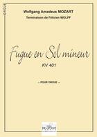 Couverture du livre « Fugue en sol mineur kv 401 pour orgue » de Mozart Wa aux éditions Delatour