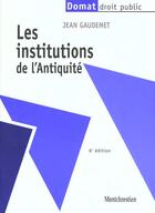Couverture du livre « Institutions de l'antiquite » de Jean Gaudemet aux éditions Lgdj