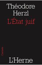 Couverture du livre « L'état juif » de Theodore Herzl aux éditions L'herne