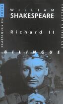 Couverture du livre « Richard ii (cp) » de William Shakespeare aux éditions Belles Lettres