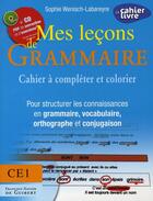 Couverture du livre « Mes leçons de grammaire ; CE1 ; livre des parents + cd » de Wenisch-Labareyre S. aux éditions Francois-xavier De Guibert