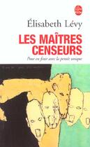 Couverture du livre « Les maitres censeurs » de Levy-E aux éditions Le Livre De Poche