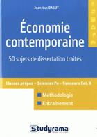 Couverture du livre « Économie contemporaine ; 50 sujets de dissertation traités » de Jean-Luc Dagut aux éditions Studyrama