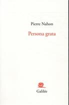 Couverture du livre « Persona grata » de Nahon Pierre aux éditions Galilee