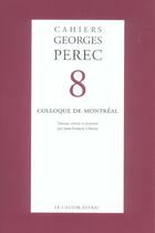 Couverture du livre « Cahiers georges perec n 8 » de  aux éditions Castor Astral