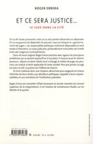 Couverture du livre « Et ce sera justice... » de Roger Errera aux éditions Gallimard