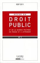 Couverture du livre « Revue du droit public n 2 2011 » de  aux éditions Lgdj