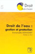 Couverture du livre « Droit De L'Eau (Le) » de Alfandary Emmanuelle aux éditions Mb