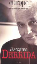 Couverture du livre « Revue Europe N.901 ; Jacques Derrida » de  aux éditions Revue Europe