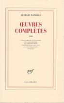 Couverture du livre « Oeuvres complètes t.8 » de Georges Bataille aux éditions Gallimard