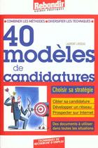 Couverture du livre « Trente Modeles De Candidatures » de Loiseau Laurent aux éditions Rebondir