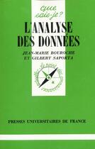 Couverture du livre « Analyse des donnees (l') » de Bouroche/Saporta Jea aux éditions Que Sais-je ?